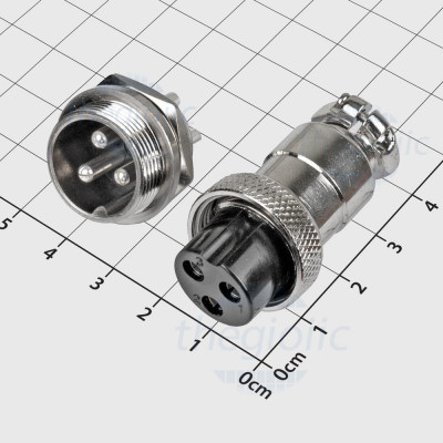 GX20-3P Bộ Đầu Nối Tròn Đực-Cái 3 Chân Thẳng Hàng