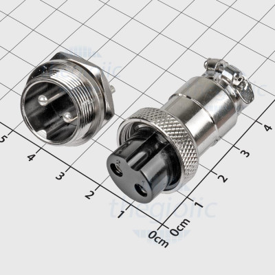 GX20-2P Bộ Đầu Nối Tròn Đực-Cái 2 Chân Thẳng Hàng