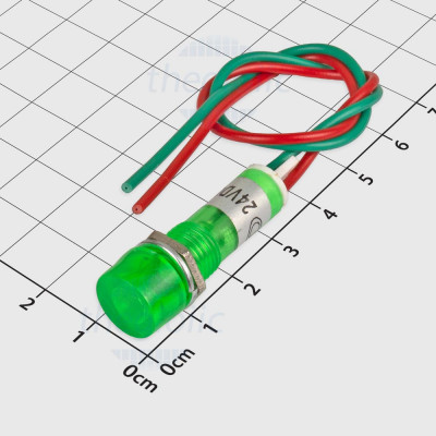 XD10-3 Đèn Báo 10mm Nối Dây Màu Xanh Lá 24V