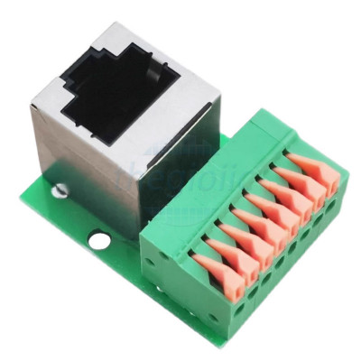 Mạch Ra Chân Cổng Mạng RJ45 Cái Sang Terminal Block 8 Tiếp Điểm