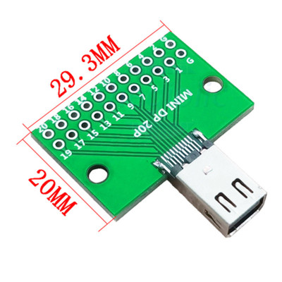 Mạch Ra Chân Mini USB 2.0 Type A Sang 20 Chân Xuyên Lỗ