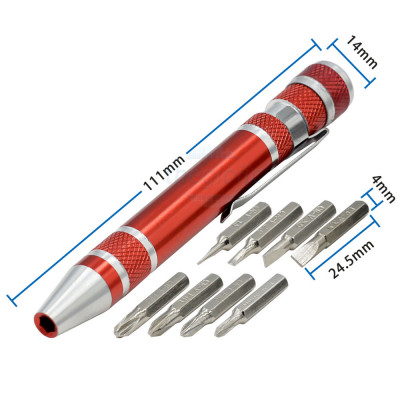 TV-1 Tua Vít Đa Năng Hình Bút Dài 111mm Màu Đỏ