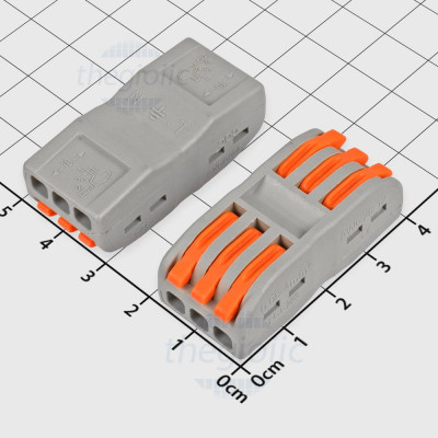 PCT-3-3 Khớp Nối, Cút Nối Dây 3 Khe 32A 250V, Cỡ Dây 28~12AWG