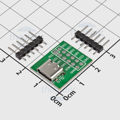 Mạch Ra Chân Type-C USB Cái Sang 12 Chân Xuyên Lỗ