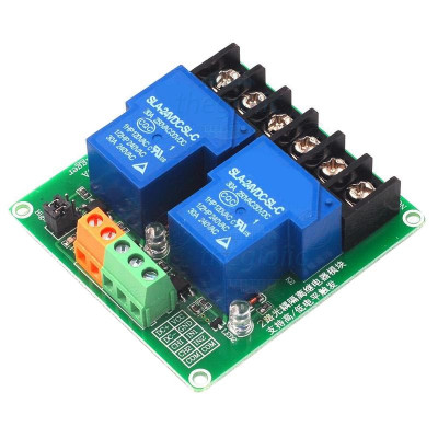 Module 2 Relay 24V 30A Kích Mức Cao/Thấp Với Opto Cách Ly