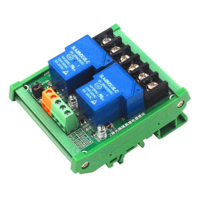 Module 2 Relay 24V 30A Kích Mức Cao/Thấp Với Opto Cách Ly Gắn Ray