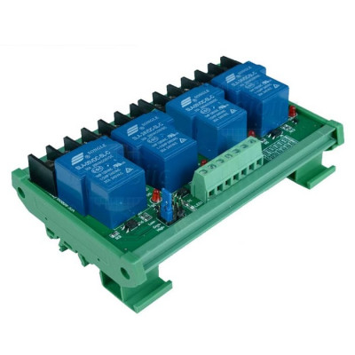 Module 4 Relay 24V 30A Kích Mức Cao/Thấp Với Opto Cách Ly Gắn Ray