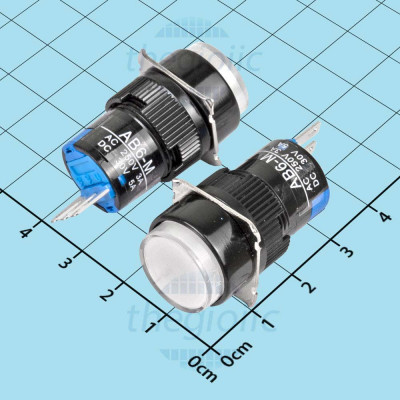 LA16-11 Nút Nhấn Nhả 16mm 3 Chân Màu Trắng