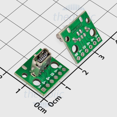 Mạch Ra Chân Mini USB 2.0 Hướng Thẳng Sang 6 Chân Xuyên Lỗ