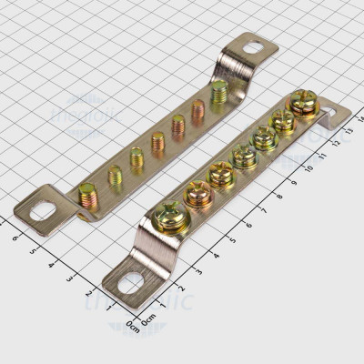 X5 Cầu Nối Đất, Tiếp Địa 7 Cực 2x20mm Dài 141mm Vít M8 Và M6