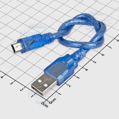 Cáp USB Type A Đực Nối Mini USB B Màu Xanh Dương Dài 30cm