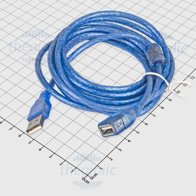 Cáp USB Type A Đực-Cái Màu Xanh Dương Dài 3m