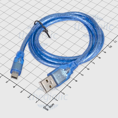 Cáp USB Type A Đực Nối Mini USB B Màu Xanh Dương Dài 1m