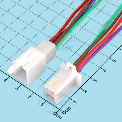 Cặp Dây Nối Ô Tô, Xe Máy 1 Đầu Đực-Cái 4 Tiếp Điểm 2.8mm Dài 20cm