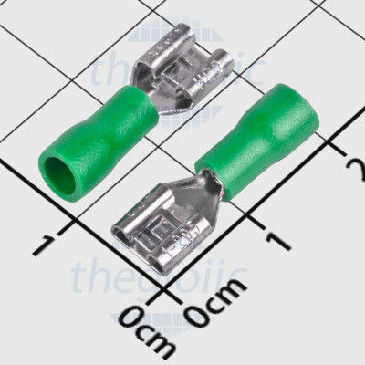 FDD1.25-205 Đầu Cosse Tab Cái 5.2x0.5mm Cỡ Dây 22-16AWG Mạ Thiếc Màu Xanh Lá