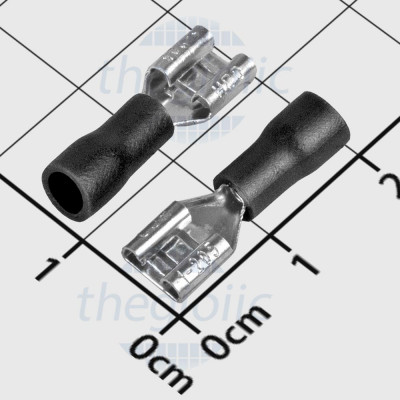 FDD1.25-205 Đầu Cosse Tab Cái 5.2x0.5mm Cỡ Dây 22-16AWG Mạ Thiếc Màu Đen