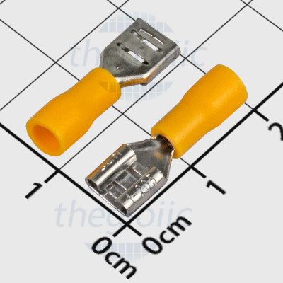 FDD1.25-205 Đầu Cosse Tab Cái 5.2x0.5mm Cỡ Dây 22-16AWG Mạ Thiếc Màu Vàng