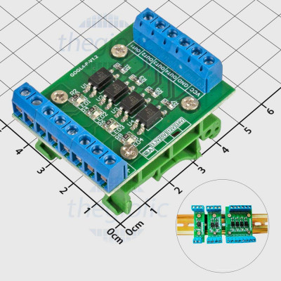 EL817 Mạch Opto Cách Ly 4 Kênh 12V Gắn Ray