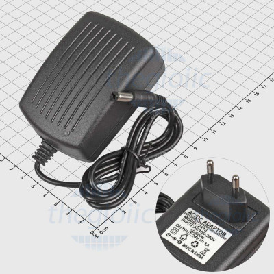 Nguồn Adapter 24V 1A Đầu DC 5.5x2.5mm Dài 1m Đầu Cắm EU Tròn