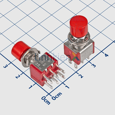 PS-202 Công Tắc Đề Tự Reset 6 Chân 2A 250VAC Nắp Đỏ