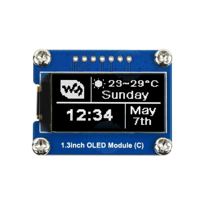 LCD OLED SH1107 1.3inch 64x128 Chữ Trắng 7 Chân Giao Tiếp SPI/I2C, SKU: 18179