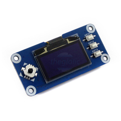 LCD OLED 1.3inch 128x64 HAT Cho Raspberry Pi Giao Tiếp SPI/I2C, SKU: 13890