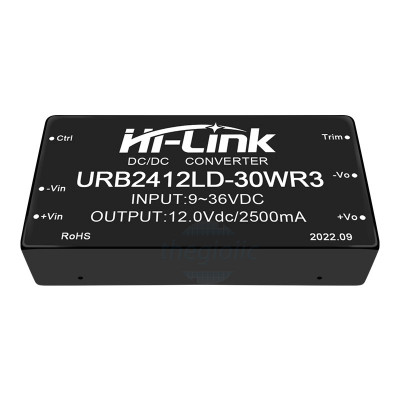 HLK-URB2412LD-30WR3 Chuyển Đổi DC-DC Vào 24V Ra 12V 30W