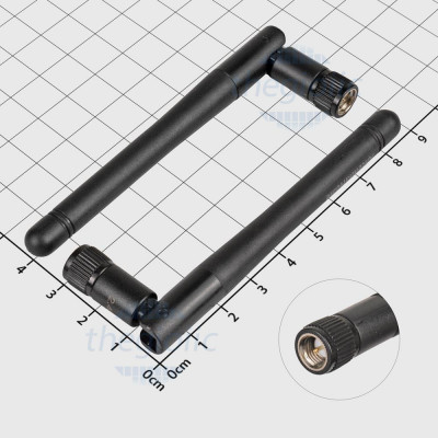 AH2G.101 Ăng Ten Wifi, Bluetooth, Zigbee 2.4GHz Đầu SMA Đực 2dBi Dài 11cm