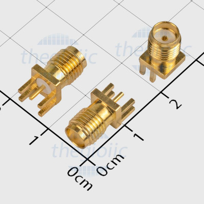 AHCG.203 Đầu RF SMA Cái Dài 13.5mm Chân Thẳng Hàn PCB