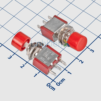 PS-102 Công Tắc Đề Tự Reset 3 Chân 2A 250VAC Nắp Đỏ