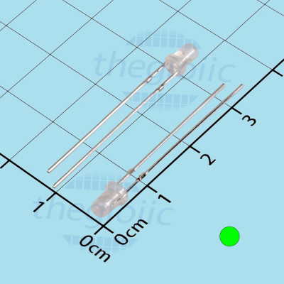 LED Xanh Lá 3mm Đục Chân Dài