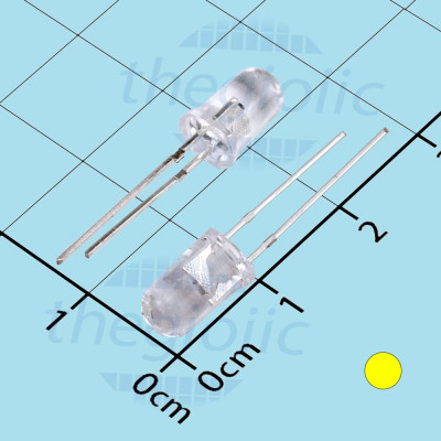 LED Vàng 5mm Siêu Sáng Trong Suốt Chân Ngắn