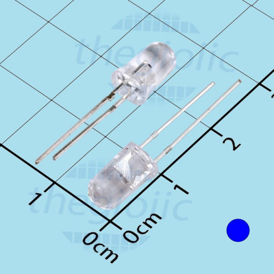 LED Xanh Dương 5mm Siêu Sáng Trong Suốt Chân Ngắn