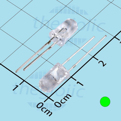 LED Xanh Lá 5mm Siêu Sáng Trong Suốt Chân Ngắn