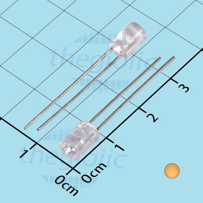 LED Trắng Ấm 5mm Đầu Bằng Trong Suốt