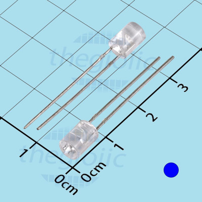 LED Xanh Dương 5mm Đầu Bằng Trong Suốt