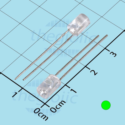 LED Xanh Lá 5mm Đầu Bằng Trong Suốt