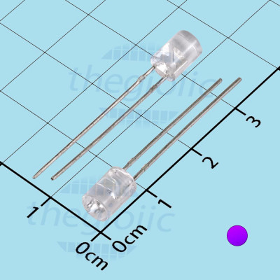 LED Tím 5mm Đầu Bằng Trong Suốt