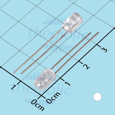 LED Trắng Sáng 5mm Đầu Bằng Trong Suốt