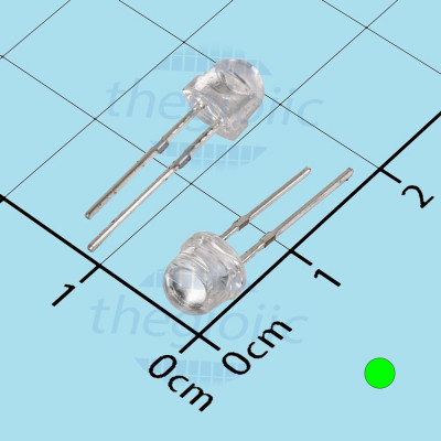 LED Xanh Lá F5 5mm Lùn Siêu Sáng 0.2W