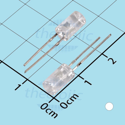 LED Trắng 5mm Đầu Lõm Trong Suốt