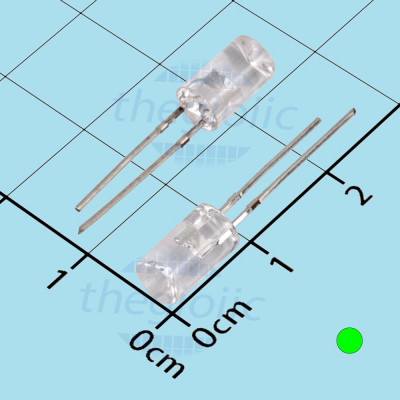 LED Xanh Lá 5mm Đầu Lõm Trong Suốt