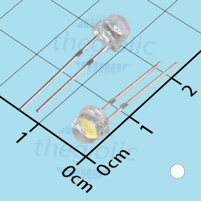 LED Trắng Lạnh F5 5mm Lùn Siêu Sáng 0.5W