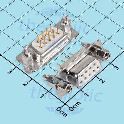 Cổng DB9 Cái 9 Chân Thẳng Mạ Vàng 2 Hàng Hàn PCB