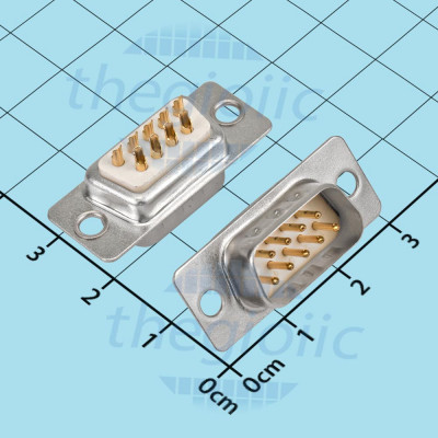 Cổng DB9 Đực 9 Chân Mạ Vàng 2 Hàng Hàn Nối Dây