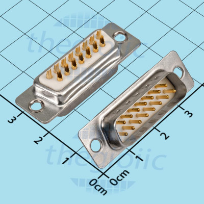 Cổng DB15 Đực 15 Chân Mạ Vàng 2 Hàng Hàn Nối Dây