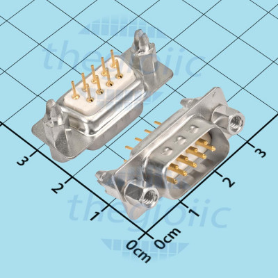 Cổng DB9 Đực 9 Chân Thẳng Mạ Vàng 2 Hàng Hàn PCB