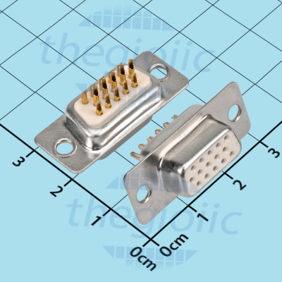 Cổng DB15 Cái 15 Chân Mạ Vàng 3 Hàng Hàn Nối Dây