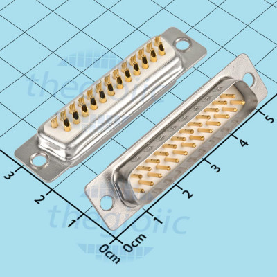 Cổng DB25 Đực 25 Chân Mạ Vàng 2 Hàng Hàn Nối Dây