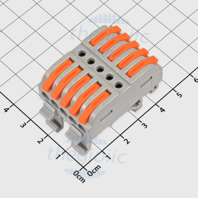 PCT-215 Khớp Nối, Cút Nối Dây 5 Khe Gắn Ray 20A 300V, Cỡ Dây 2-4mm2